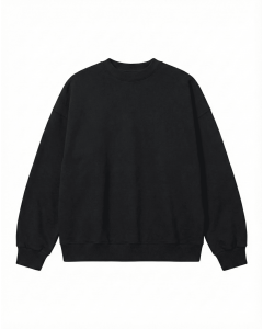 Men's Oversize Black Sweatshirt With Text Print