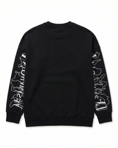 Men's Oversize Black Sweatshirt With White Print