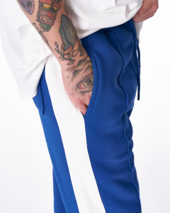 Men's Blue-White Color Oversize Jogger