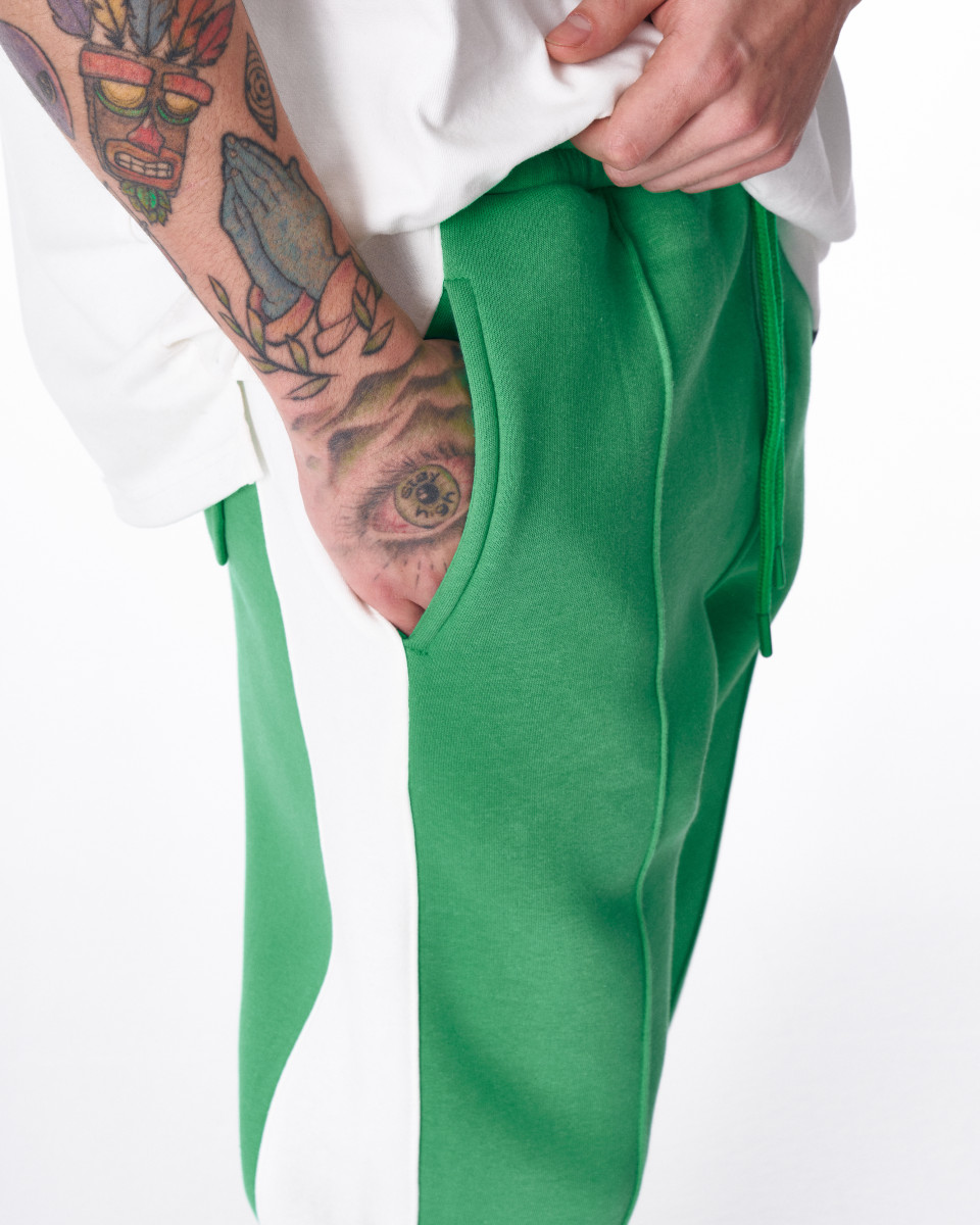 Men's Green-White Oversize Jogger