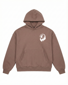 Men's Oversize Brown Hoodie With Eagle Print
